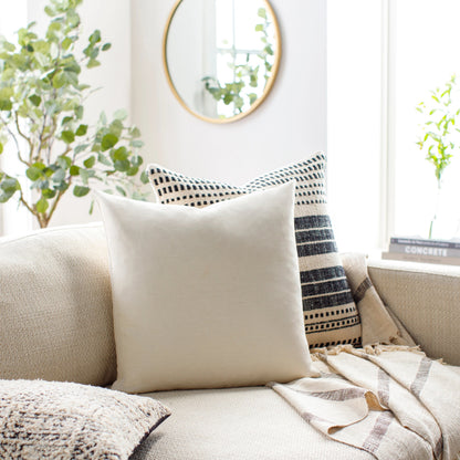 Linen Solid Pillow - 19229 by Livabliss in null. Made from front: 100% linen, back: 100% linen in a modern style.