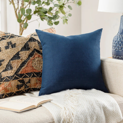 Linen Solid Pillow - 19229 by Livabliss in null. Made from front: 100% linen, back: 100% linen in a modern style.