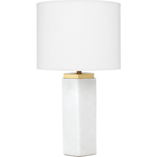 Lexi Table Lamp by The Livingston Collection in white marble, antique brass metal. Made from metal, marble in a transitional style.