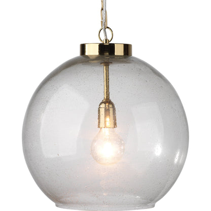 Luca Pendant by Lifestyle by JY in antique brass, seeded glass. Made from glass, metal in a modern style.