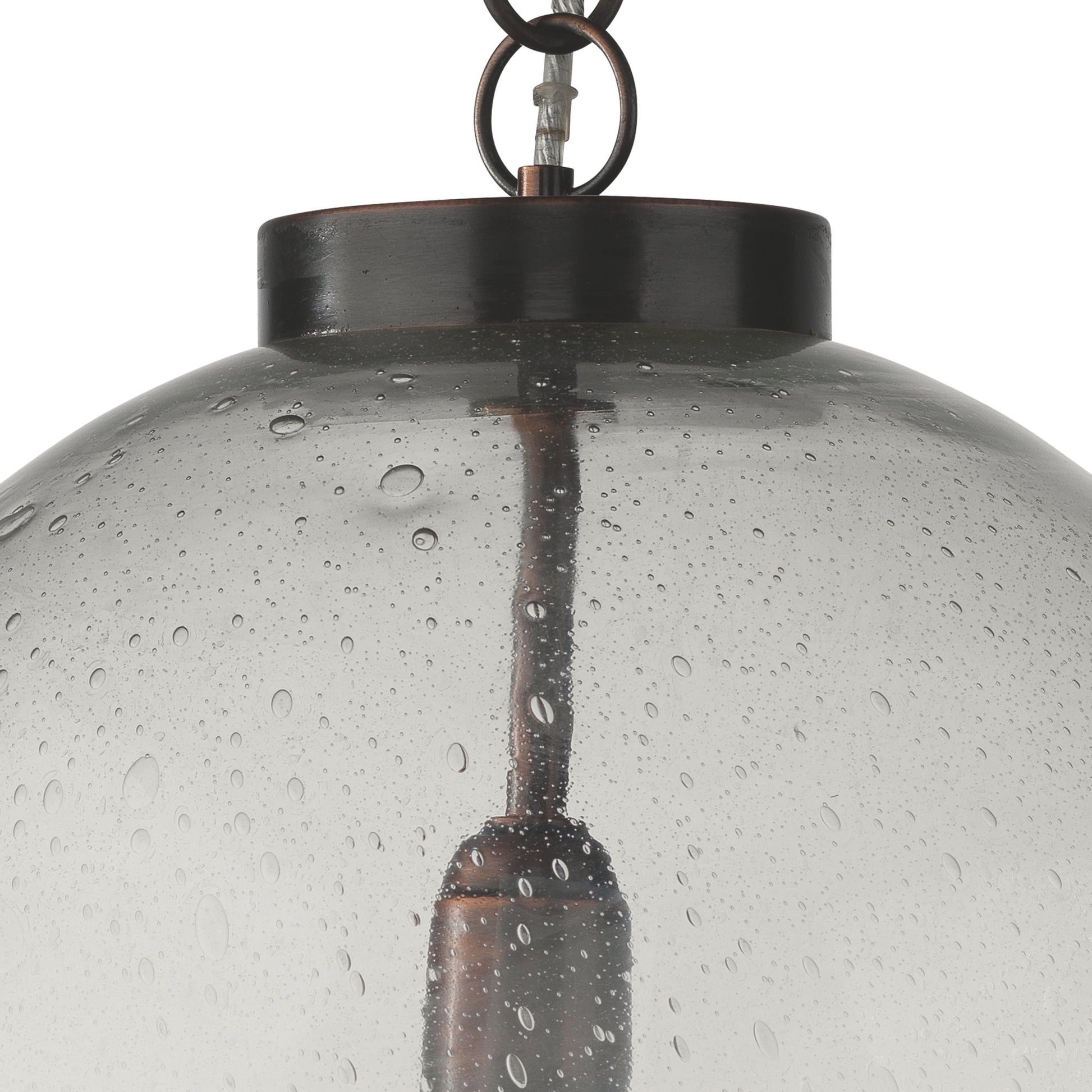 Luca Pendant by Lifestyle by JY in antique brass, seeded glass. Made from glass, metal in a modern style.