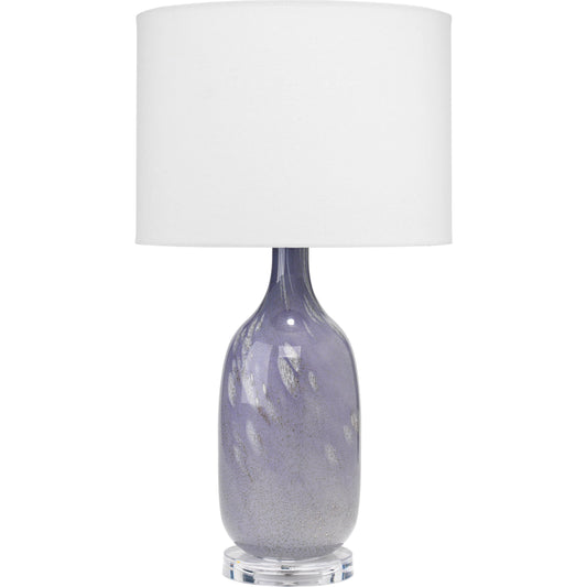 Maya Table Lamp by The Livingston Collection in lavender blown glass. Made from glass, acrylic in a transitional style.
