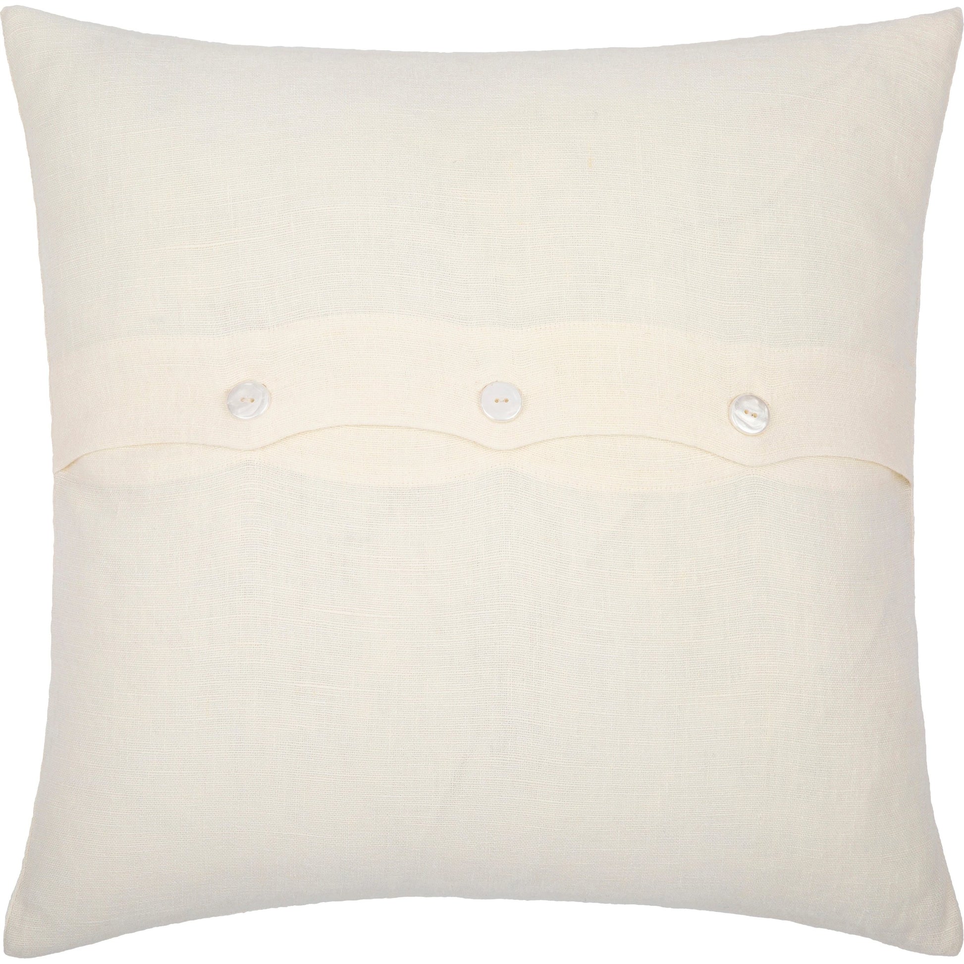 Linen Stripe Embellished Pillow - 33448 by Surya in cream, black. Made from 100% linen in a cottage & farmhouse style.