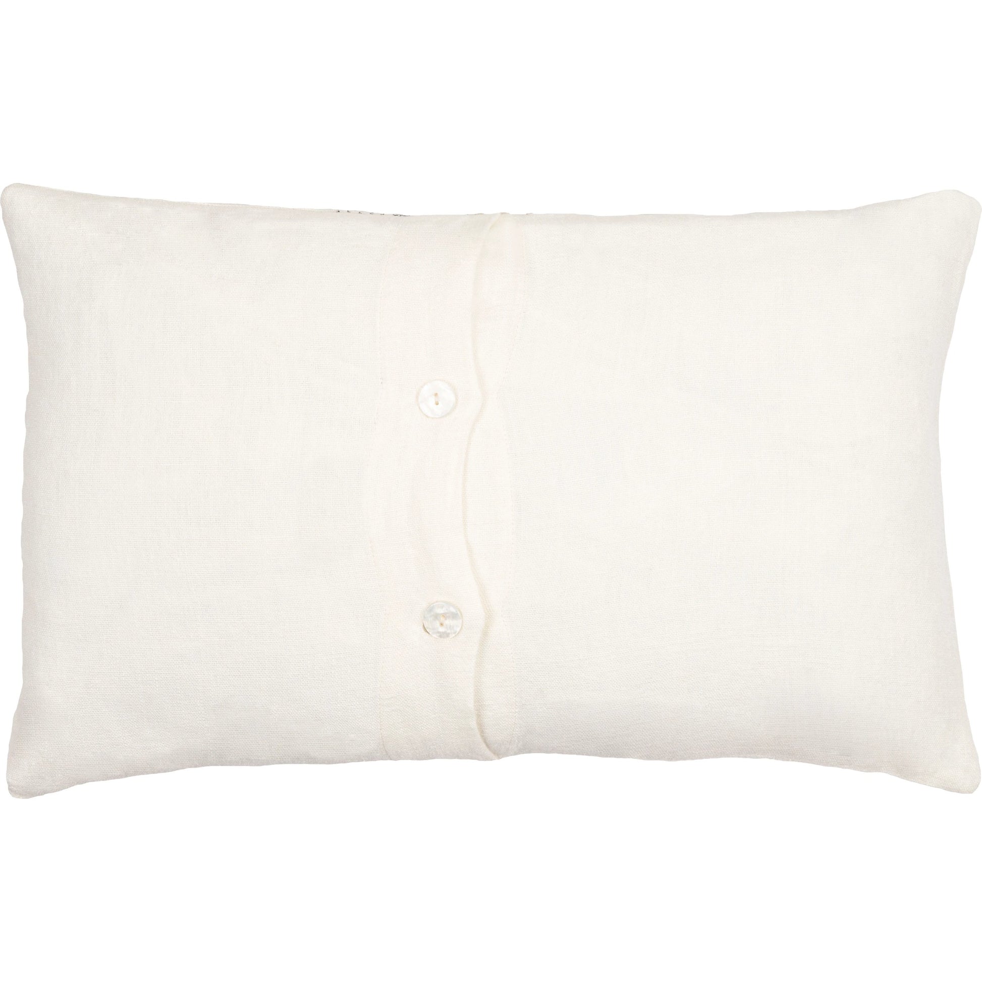 Linen Stripe Embellished Pillow - 33448 by Surya in cream, black. Made from 100% linen in a cottage & farmhouse style.
