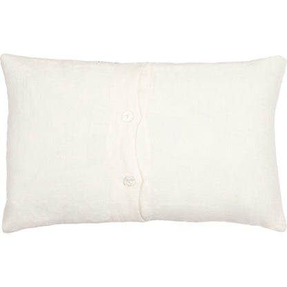 Linen Stripe Embellished Pillow - 33448 by Surya in cream, black. Made from 100% linen in a cottage & farmhouse style.