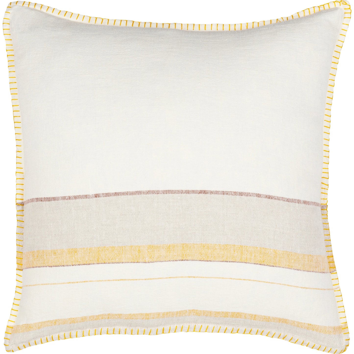 002 SI-1885265,SI-1885266,SI-1885267,SI-1885268,SI-1885269,SI-1885270 | Primary Silo | Linen Stripe Embellished Pillow - 22545 by Surya in cream, mustard, orange, medium gray, rust. Made from 100% linen in a cottage & farmhouse style.