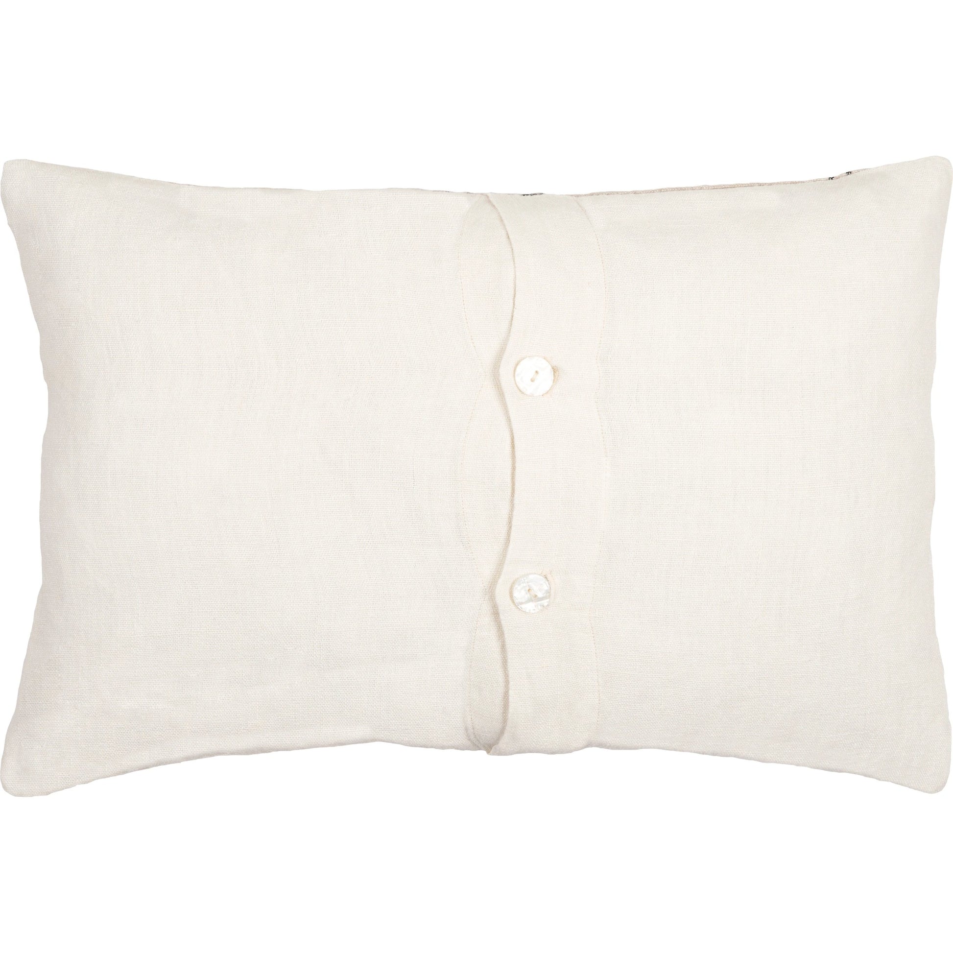 Linen Stripe Embellished Pillow - 13701 by Surya in light beige, black, oatmeal. Made from 100% linen in a eclectic & global style.