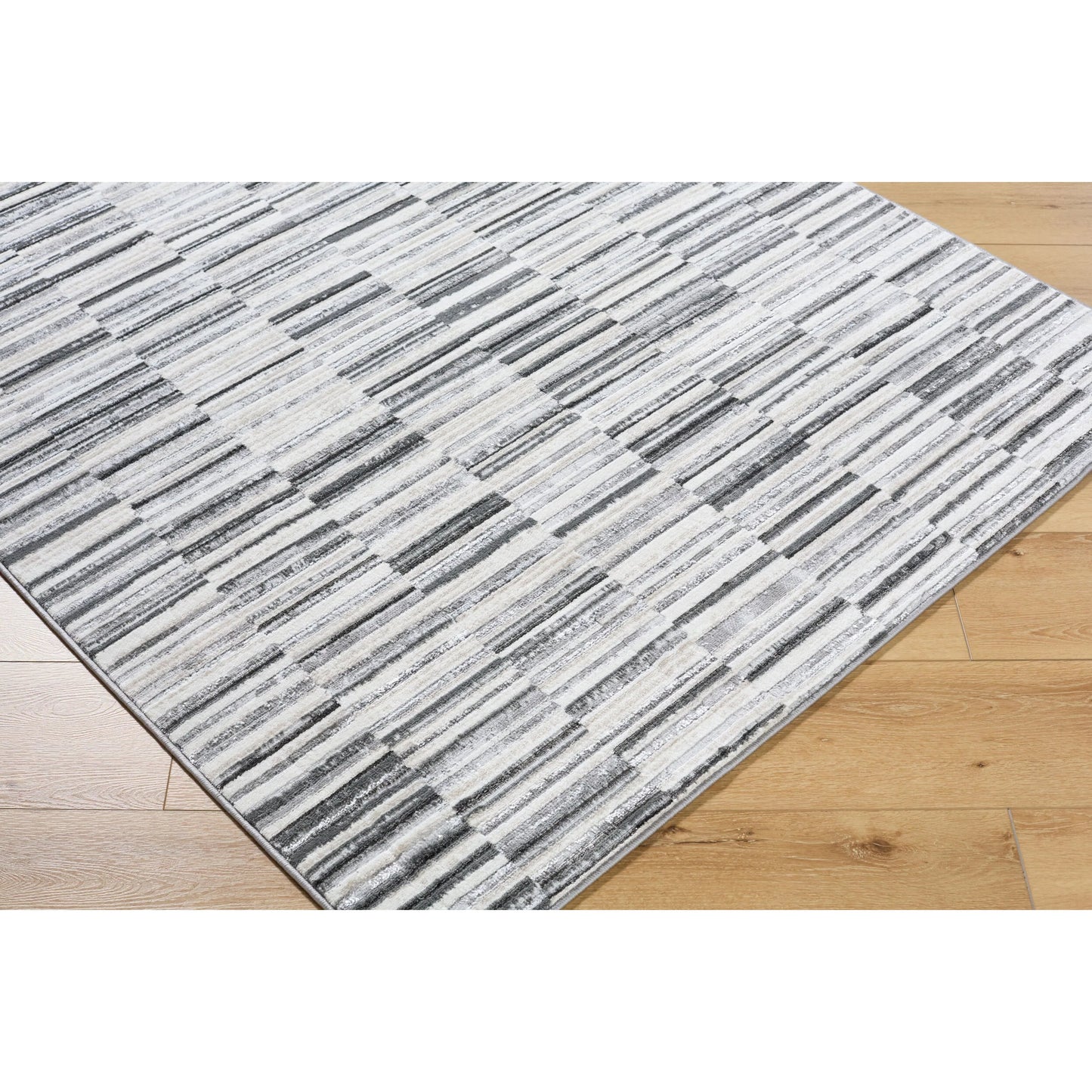 005 SI-2349409,SI-2349410 | Closeup | Lustro LSR-2331 Rug by Livabliss in ivory, light beige, gray, charcoal, black. Made from polypropylene, polyester in a unique style.