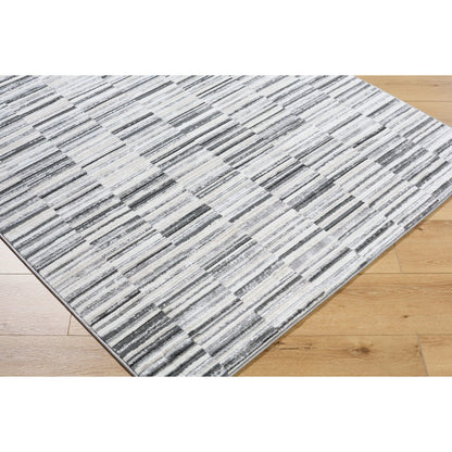 Lustro LSR-2331 Rug by Livabliss in ivory, light beige, gray, charcoal, black. Made from polypropylene, polyester in a unique style.