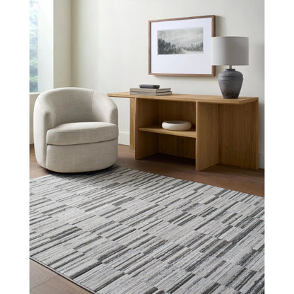 Lustro LSR-2331 Rug by Livabliss in ivory, light beige, gray, charcoal, black. Made from polypropylene, polyester in a unique style.