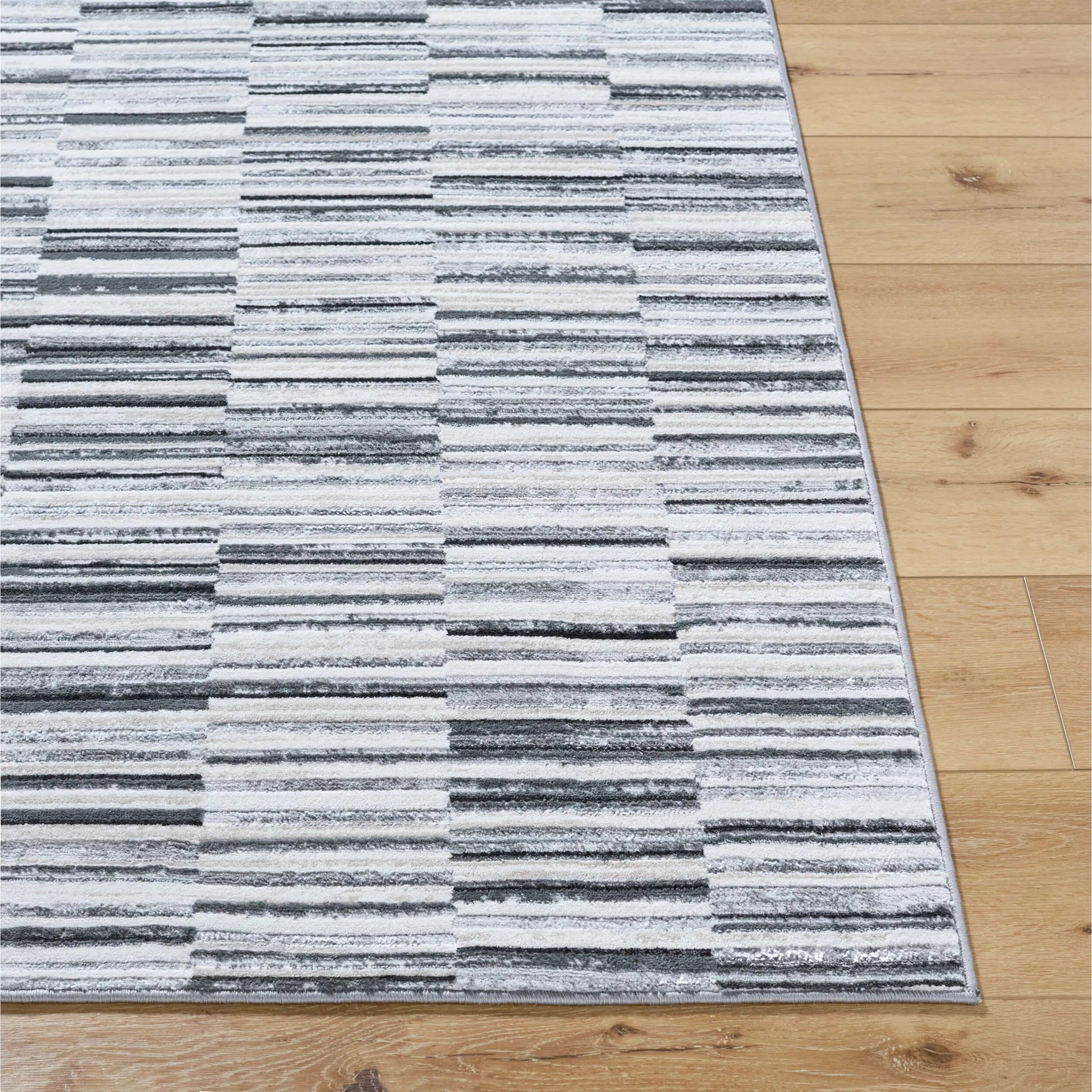 Lustro LSR-2331 Rug by Livabliss in ivory, light beige, gray, charcoal, black. Made from polypropylene, polyester in a unique style.
