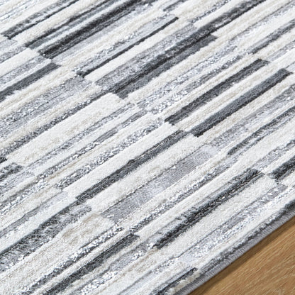 Lustro LSR-2331 Rug by Livabliss in ivory, light beige, gray, charcoal, black. Made from polypropylene, polyester in a unique style.