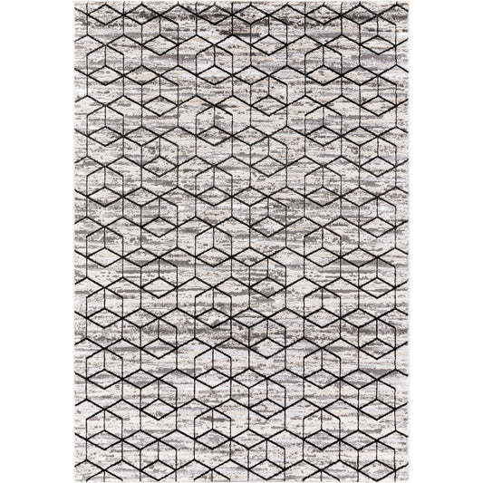 Lustro Rug - 536974 by Livabliss in gray, light beige, black, light gray, charcoal, white. Made from polypropylene, polyester in a unique style.