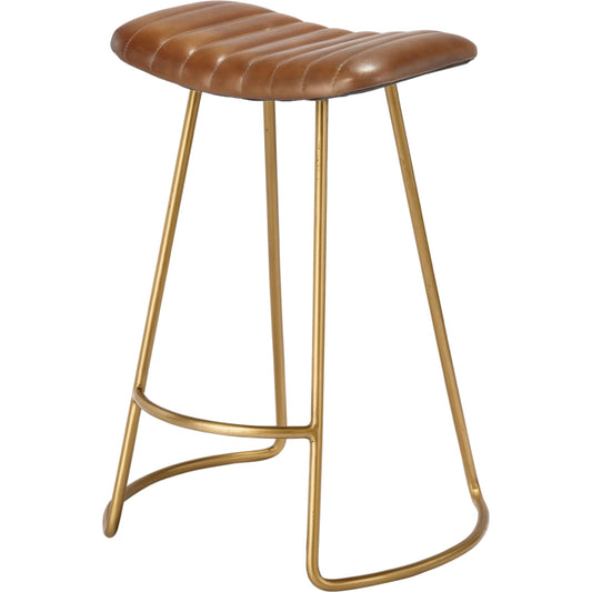 Theo Counter Stool by The Livingston Collection. Made from leather, iron in a modern style.