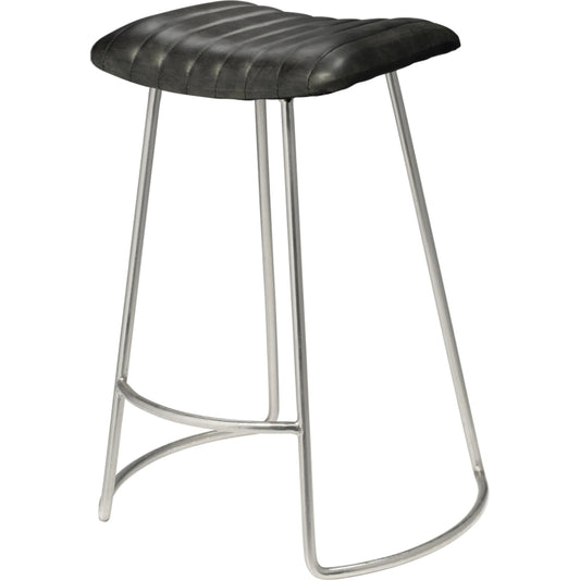 Theo Counter Stool by The Livingston Collection. Made from leather, iron in a modern style.