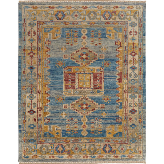 Fillmore Traditional Geometric Rug - 6944F by Feizy in blue, yellow, red. Made from wool in a unique style.