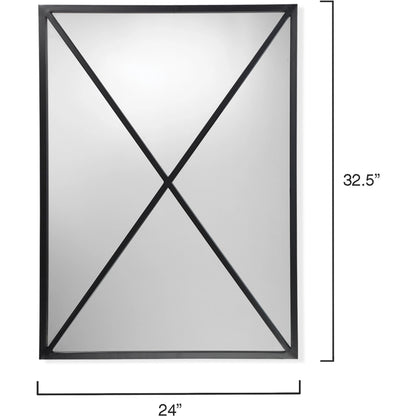 Xander Mirror by Lifestyle by JY in black with plain mirror. Made from metal in a rustic style.