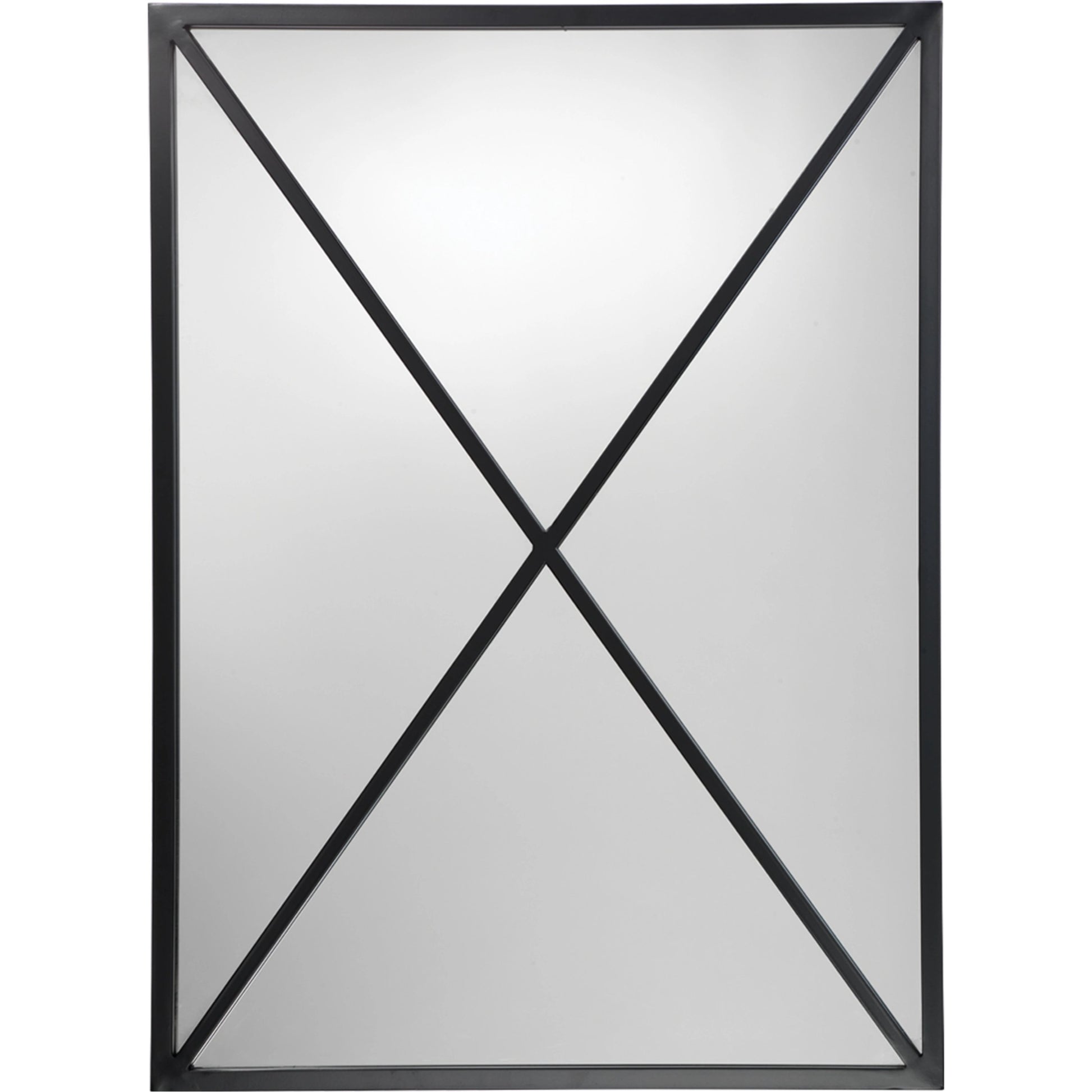 Xander Mirror by Lifestyle by JY in black with plain mirror. Made from metal in a rustic style.