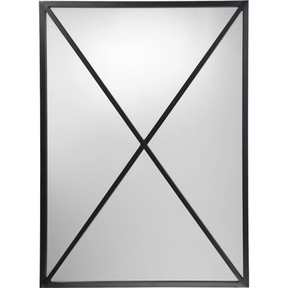 Xander Mirror by Lifestyle by JY in black with plain mirror. Made from metal in a rustic style.