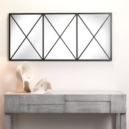 Xyla Mirror by Lifestyle by JY in black with plain mirror. Made from metal in a rustic style.