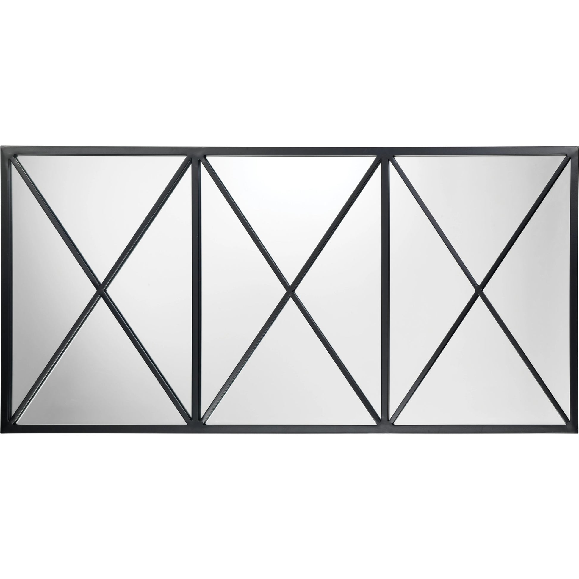 Xyla Mirror by Lifestyle by JY in black with plain mirror. Made from metal in a rustic style.