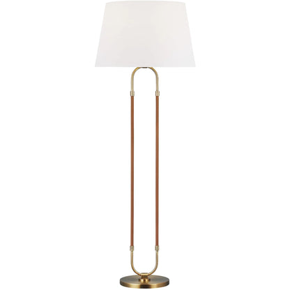 Katie Floor Lamp by Visual Comfort & Co. in time worn brass. Made from steel in a unique style.