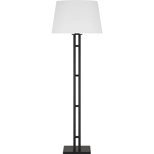 Haddon Medium Floor Lamp by Visual Comfort & Co. in aged iron. Made from steel in a unique style.