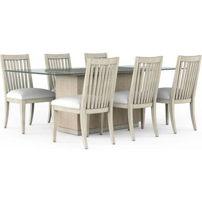 Cotiere Upholstered Side Chair (Set of 2) by A.R.T. Furniture in beige and linen. Made from parawood solids, foam, fabric in a modern style.