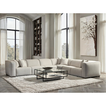 6 Piece Bliss Fabric Power Motion Sectional by Bernhardt in white, cream. Made from fabric in a unique style.