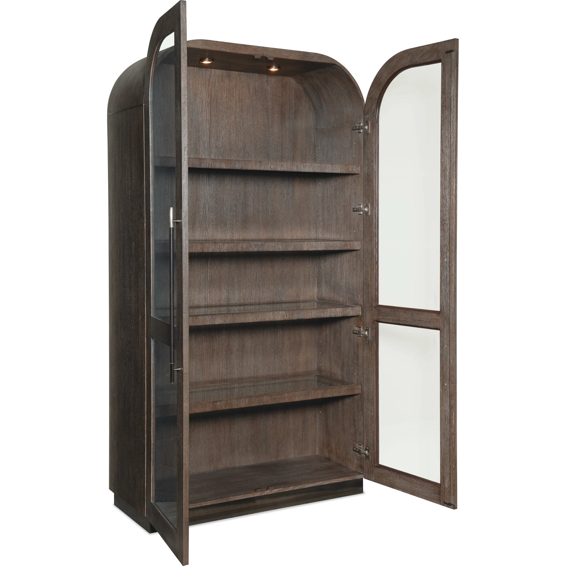 Modern Mood Display Cabinet by Hooker Furniture. Made from oak veneers, metal, glass in a modern style.
