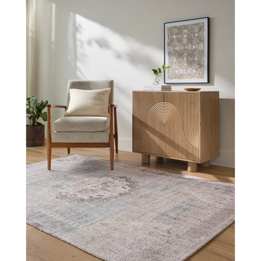 Luton LTN-2300 Rug by Livabliss in mauve, dusty rose, sage, sky blue, taupe. Made from polyester in a unique style.