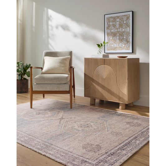 Luton LTN-2301 Rug by Livabliss in dusty rose, faded lavender, muted blue, antique beige, soft taupe. Made from polyester in a unique style.