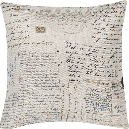 Liberty Pillow - by Surya in khaki, wheat, white. Made from 100% polyester in a cottage & farmhouse style.