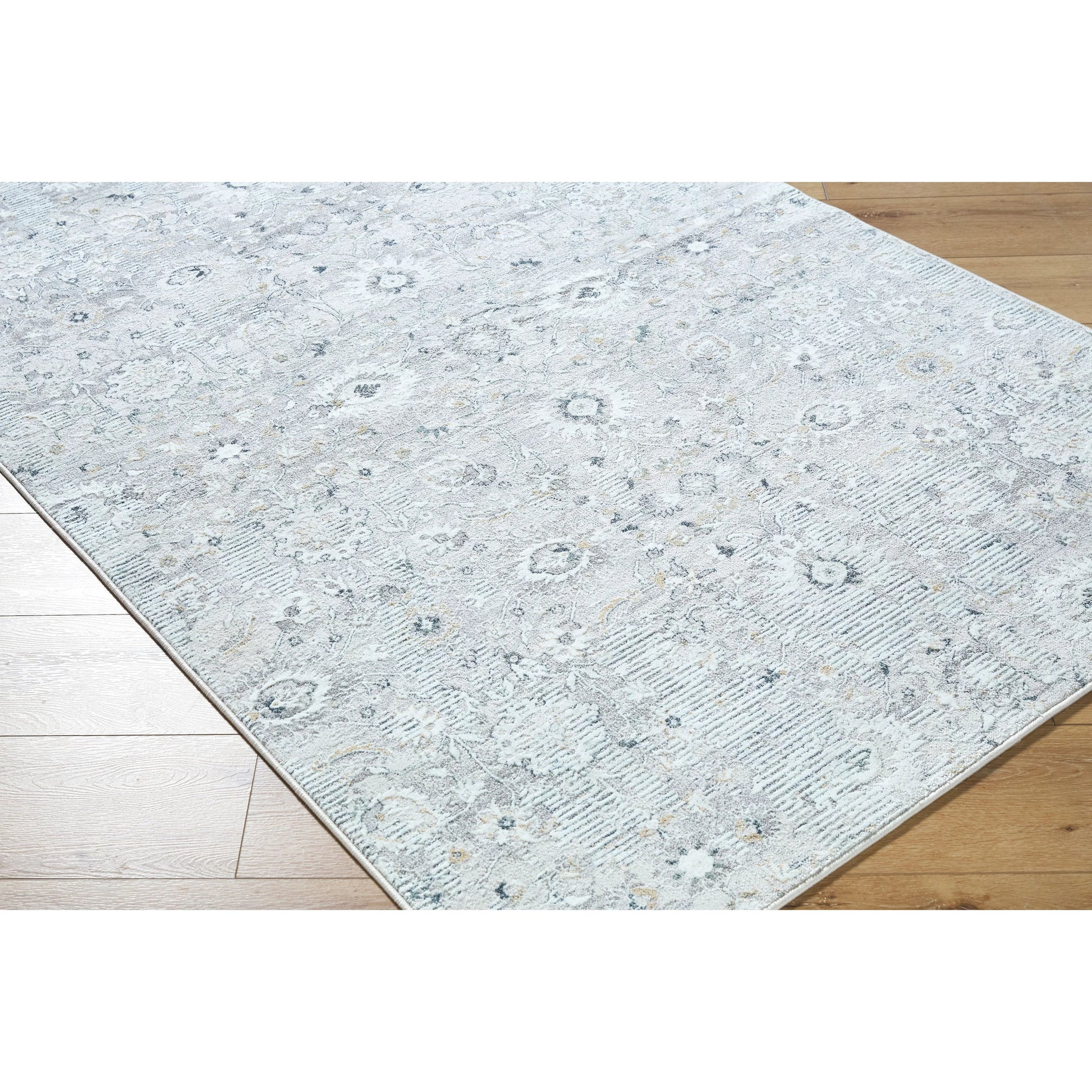 Lorenz 557266 Rug by Livabliss in light sage, ivory, light gray, gray, deep teal. Made from polypropylene, polyester in a unique style.