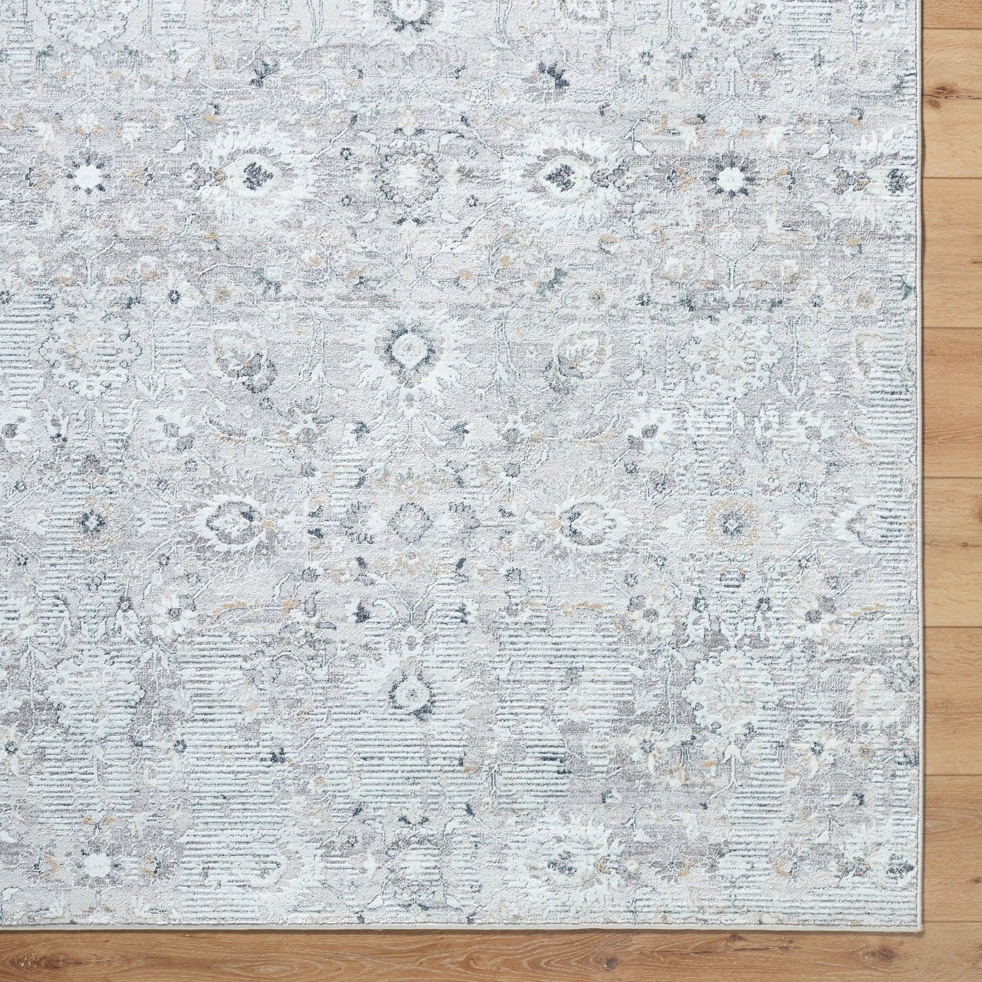 Lorenz 557266 Rug by Livabliss in light sage, ivory, light gray, gray, deep teal. Made from polypropylene, polyester in a unique style.