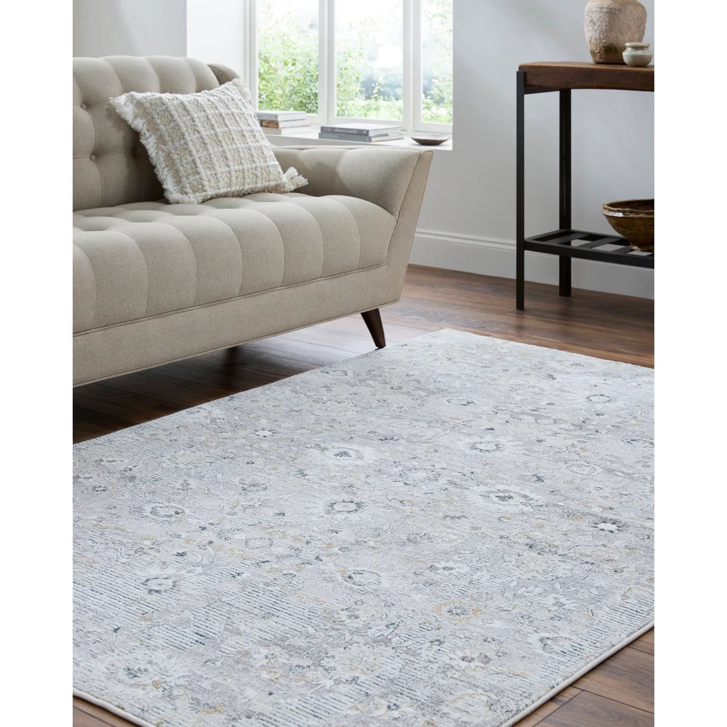 007 SI-2245997,SI-2245998,SI-2245999 | Lifestyle | Lorenz 557266 Rug by Livabliss in light sage, ivory, light gray, gray, deep teal. Made from polypropylene, polyester in a unique style.