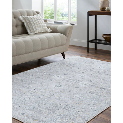 Lorenz 557266 Rug by Livabliss in light sage, ivory, light gray, gray, deep teal. Made from polypropylene, polyester in a unique style.