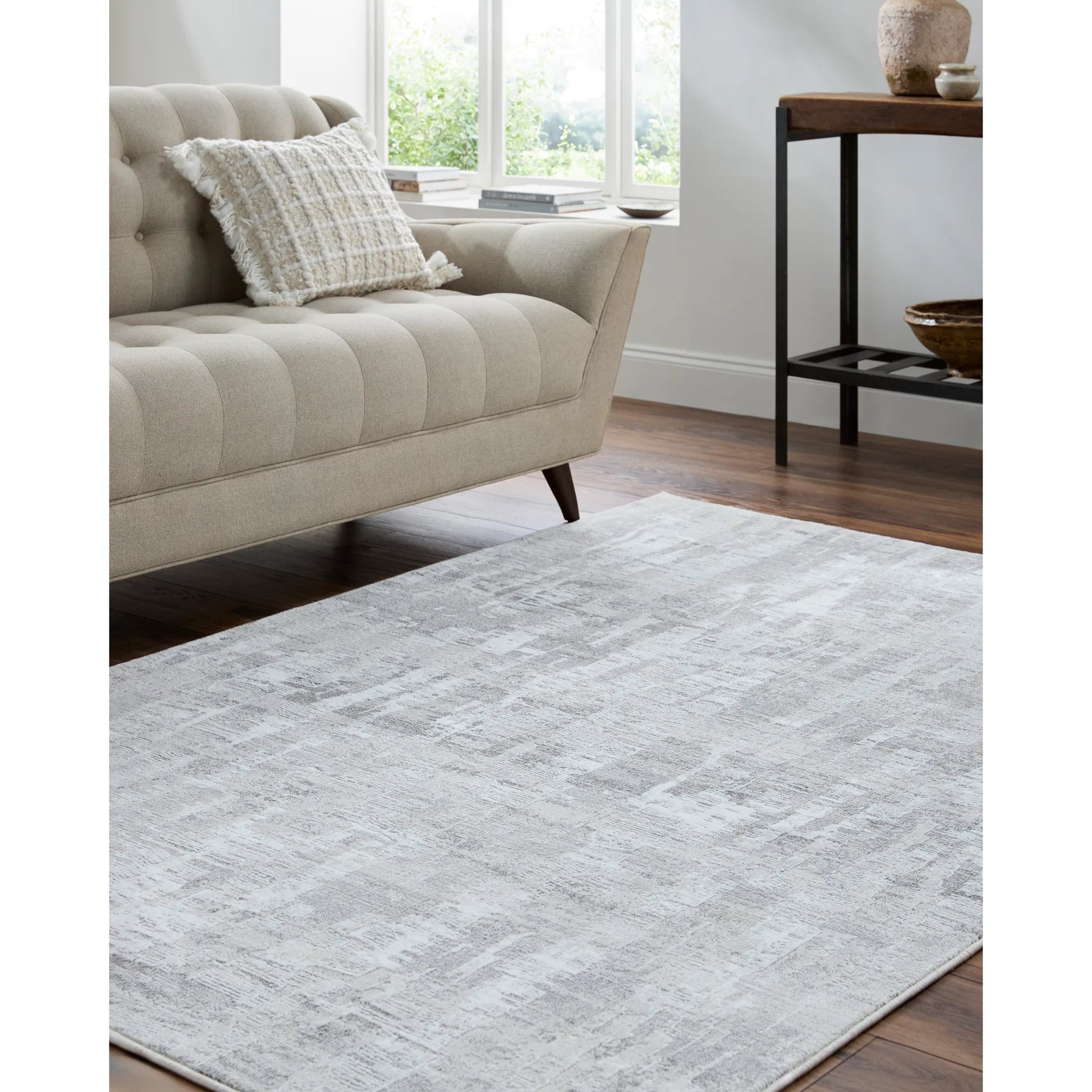 Lorenz 557271 Rug by Livabliss in light sage, ivory, light gray, gray. Made from polypropylene, polyester in a unique style.