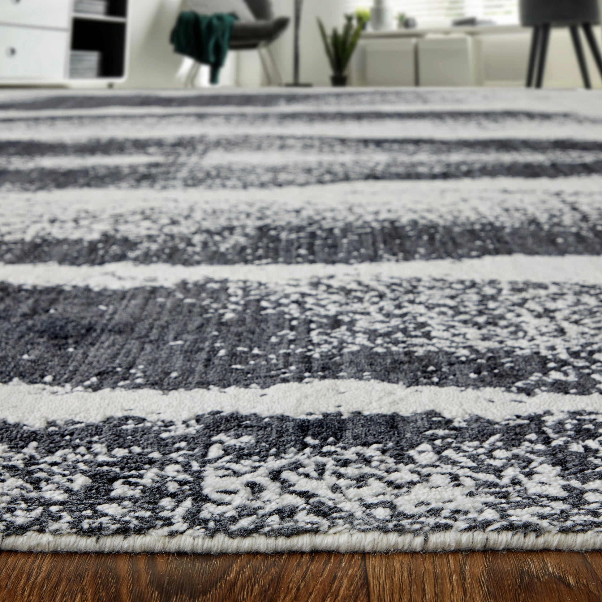 Coda Rug - 8930F by Feizy in black, white. Made from wool, viscose in a unique style.