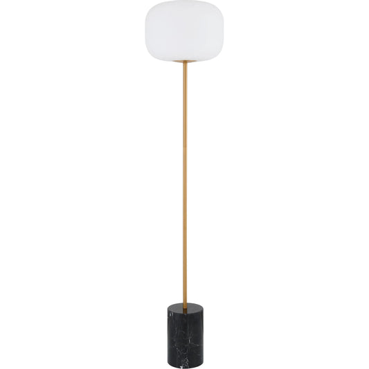 Lunaris Accent Floor Lamp by Surya in black. Made from marble, glass in a modern style.
