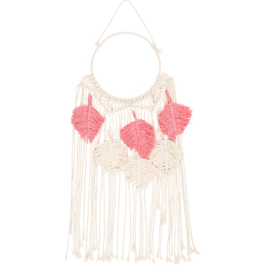 Luna Wall Hanging - 25685 by Surya in pink, ivory. Made from 100% cotton, 100% metal in a eclectic & global style.