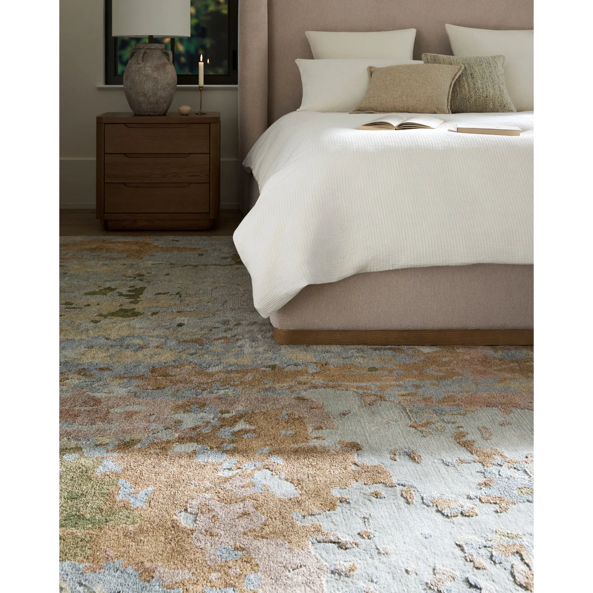 Lukla LUA-2300 Rug by Surya in sage, sky blue, blush, olive, cream. Made from viscose, wool in a unique style.