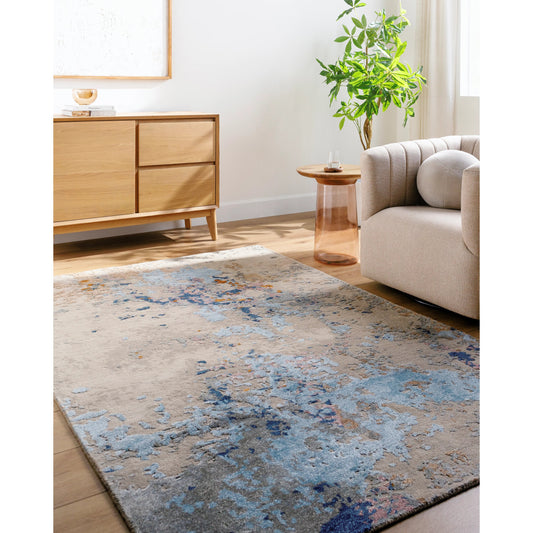 Lukla Rug - 534490 by Surya in khaki, silver, prairie dust, sage. Made from viscose, wool in a unique style.