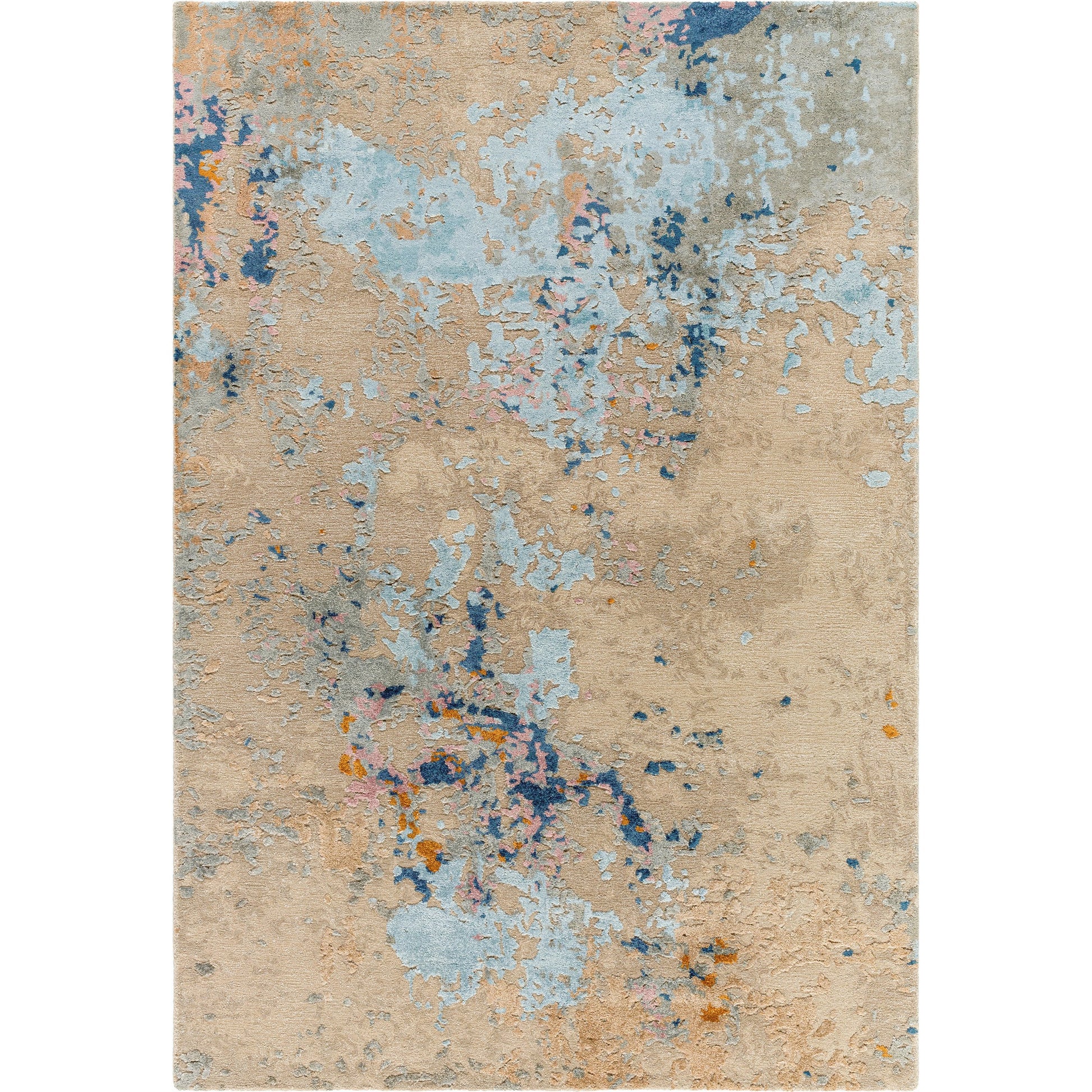 Lukla Rug - 534490 by Surya in khaki, silver, prairie dust, sage. Made from viscose, wool in a unique style.