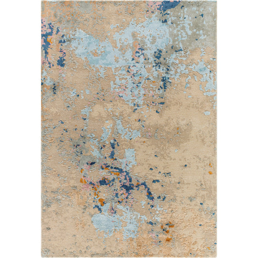 Lukla Rug - 534490 by Surya in khaki, silver, prairie dust, sage. Made from viscose, wool in a unique style.