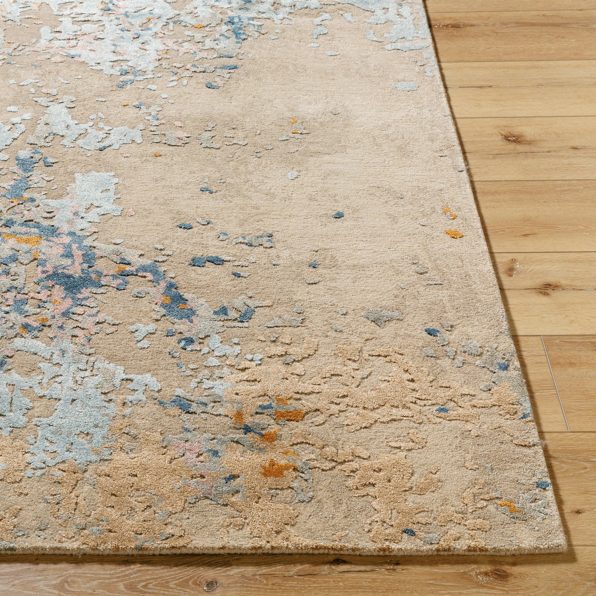 Lukla Rug - 534490 by Surya in khaki, silver, prairie dust, sage. Made from viscose, wool in a unique style.