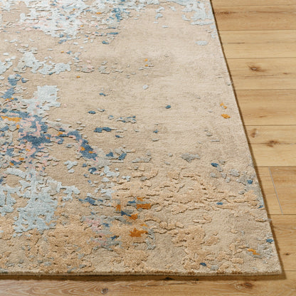 Lukla Rug - 534490 by Surya in khaki, silver, prairie dust, sage. Made from viscose, wool in a unique style.