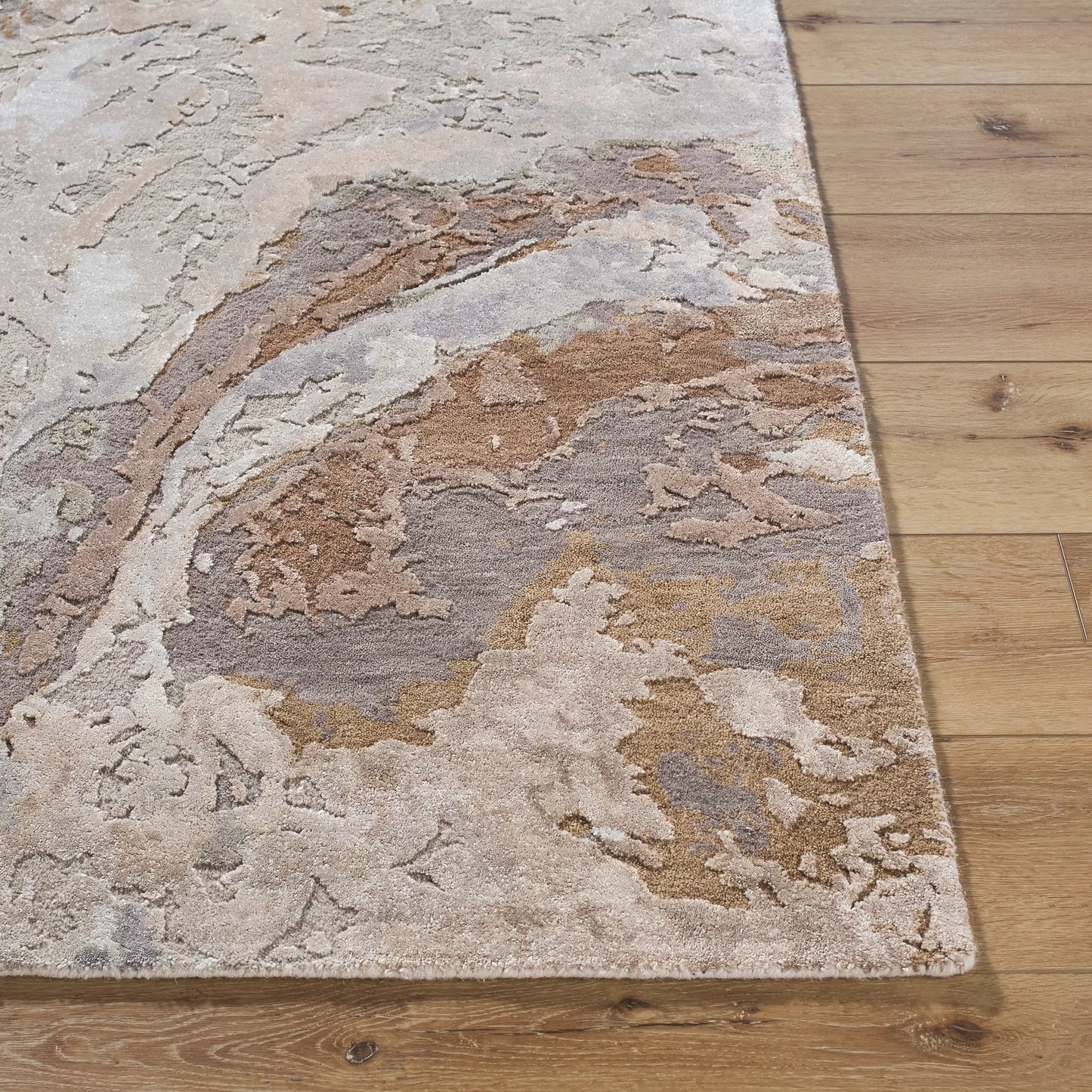 002 SI-2258836,SI-2258837,SI-2258838,SI-2258839,SI-2258840 | Closeup | Lukla LUA-2302 Rug by Surya in taupe, slate, rust, sandstone, olive. Made from wool, viscose in a unique style.
