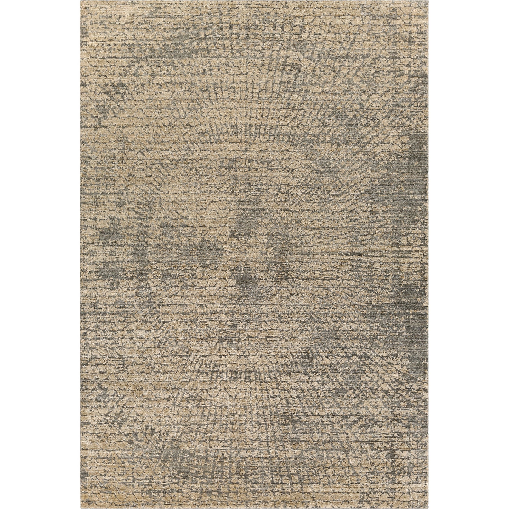 Lucknow Rug - 24186 by Surya in black, gray, mustard, beige. Made from 75% viscose, 25% wool in a unique style.