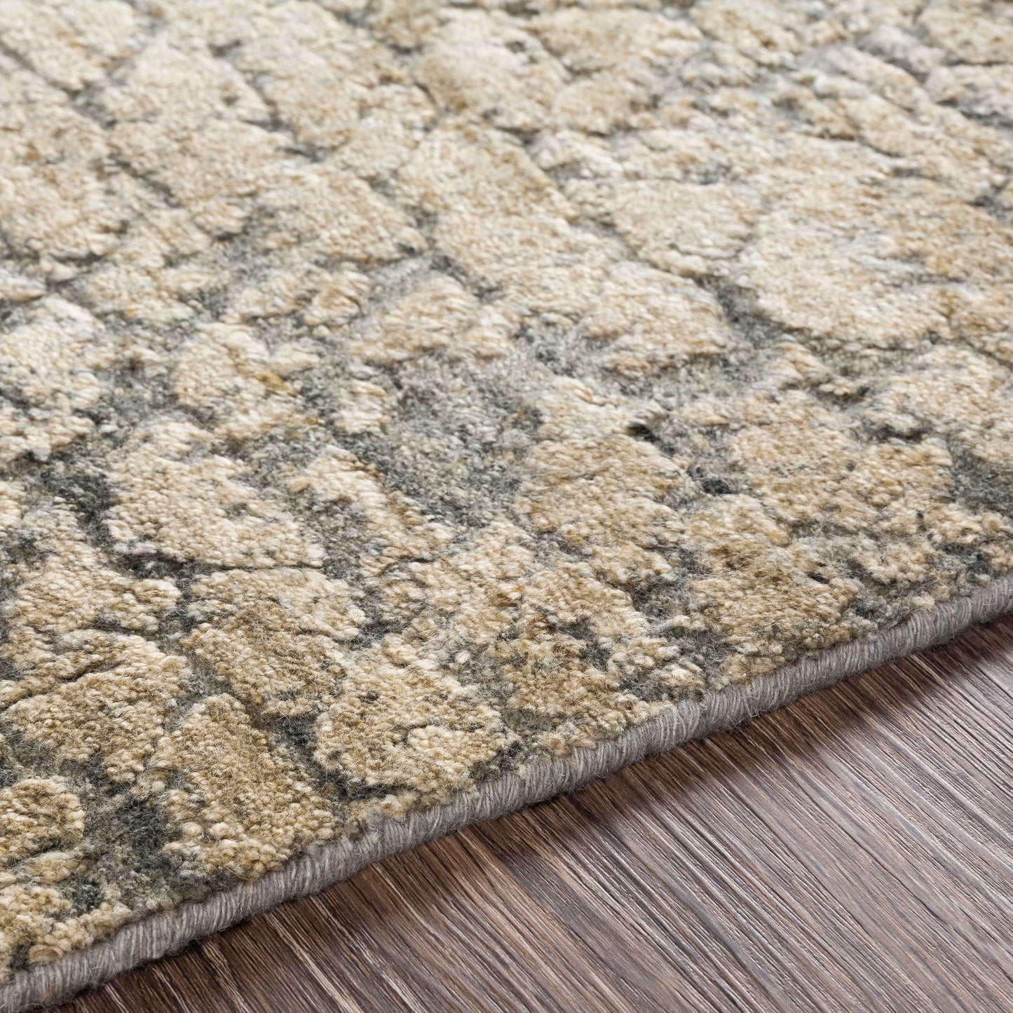 004 SR-880493,SR-880495,SR-880496,SR-880497 | Closeup | Lucknow Rug - 24186 by Surya in black, gray, mustard, beige. Made from 75% viscose, 25% wool in a unique style.